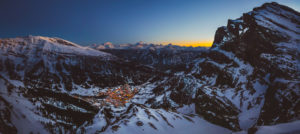 Leukerbad, Sveits i vinterpanorama